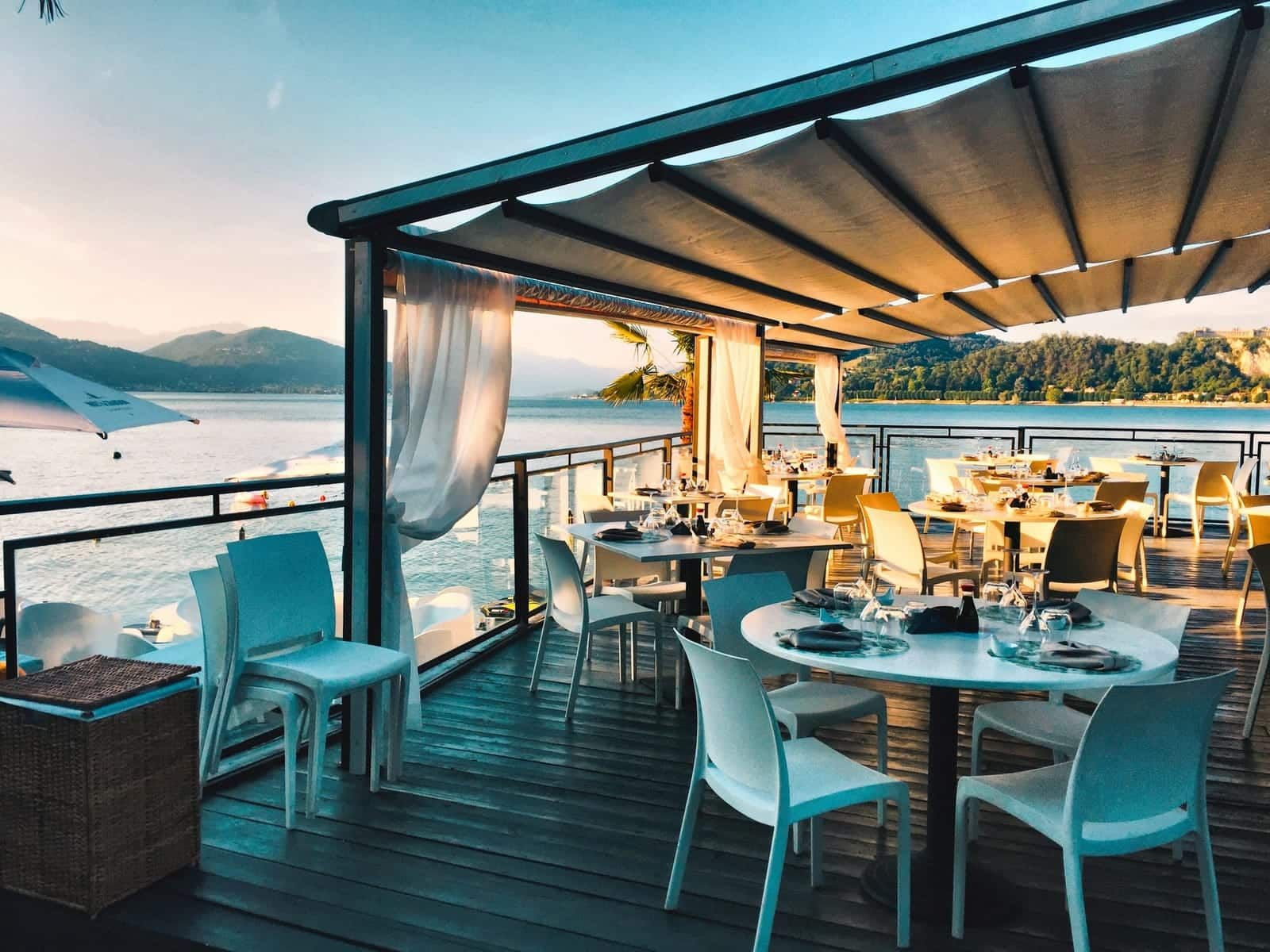 Bella Sole dining room at golden hour